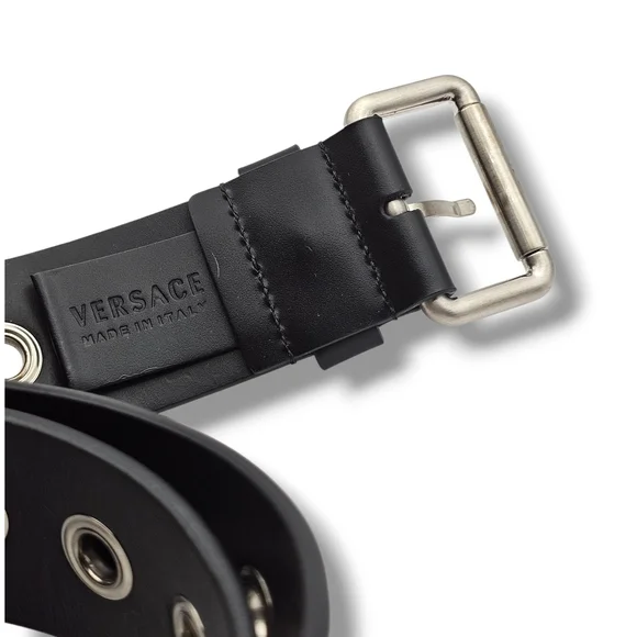 Versace Black Leather Belt